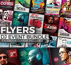 12个酒吧迪吧派对传单模板：12 DJ Event Flyers + FB Covers